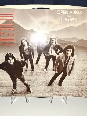 Open Arms / Little Girl Vinyl Album Art Print - Beige & Black Journey